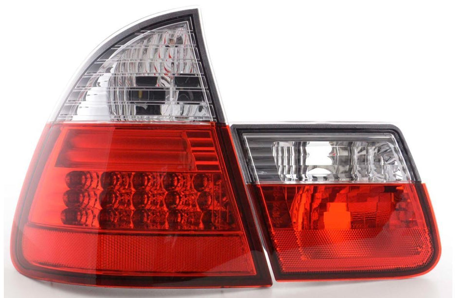 Coppia Fari Fanali Posteriori Tuning E46 Touring 98-05 Rosso\trasparente