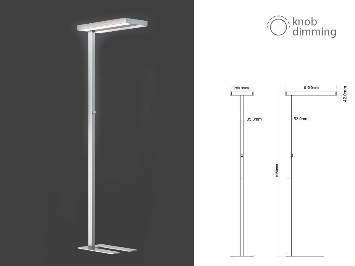 Piantana Lampada Led Da Terra Moderna Bianco Interruttore Rotella Corner Rotond
