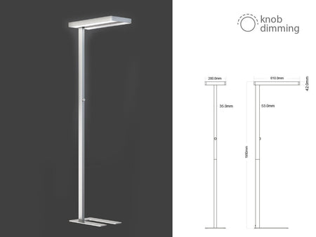 Piantana Lampada Led Da Terra Moderna Bianco Interruttore Rotella Corner Rotond