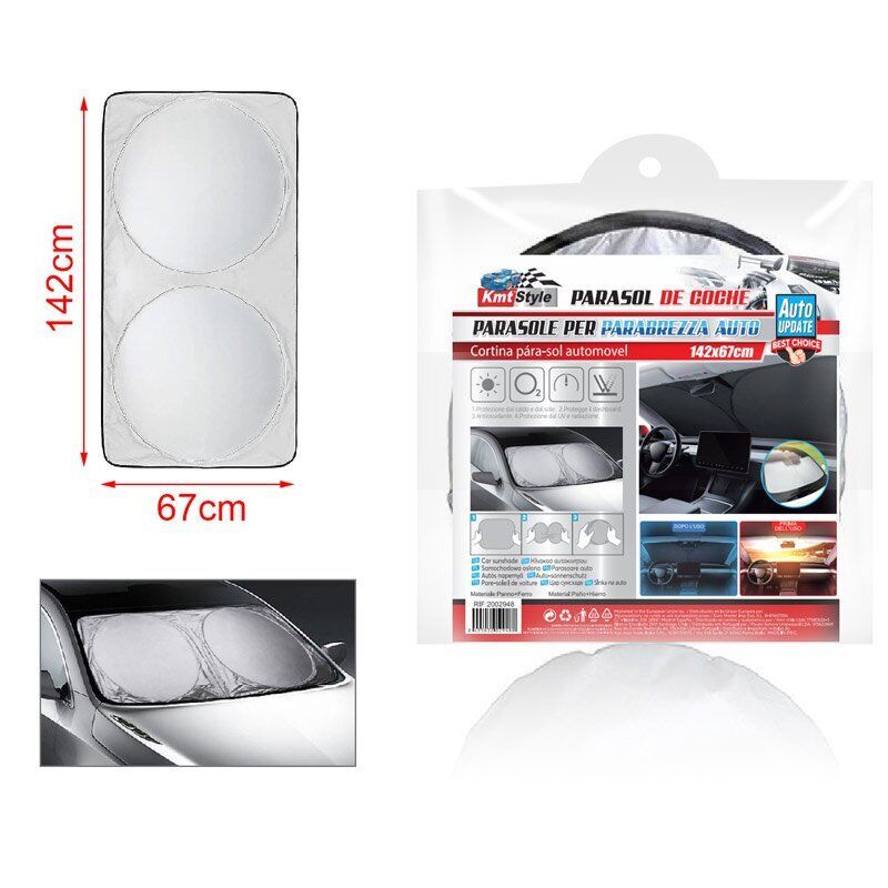 Parasole Parabrezza Interno Auto 142X67cm Pieghevole <ul><li>Un per di