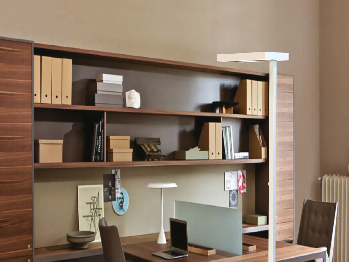 Piantana Lampada Led Da Terra Moderna Bianco Interruttore Rotella Corner