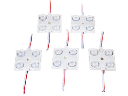 Modulo Mattone LED 4 SMD 2835 Colore Blu 12V 1,5W IP68 Con Lente Ingrandimento