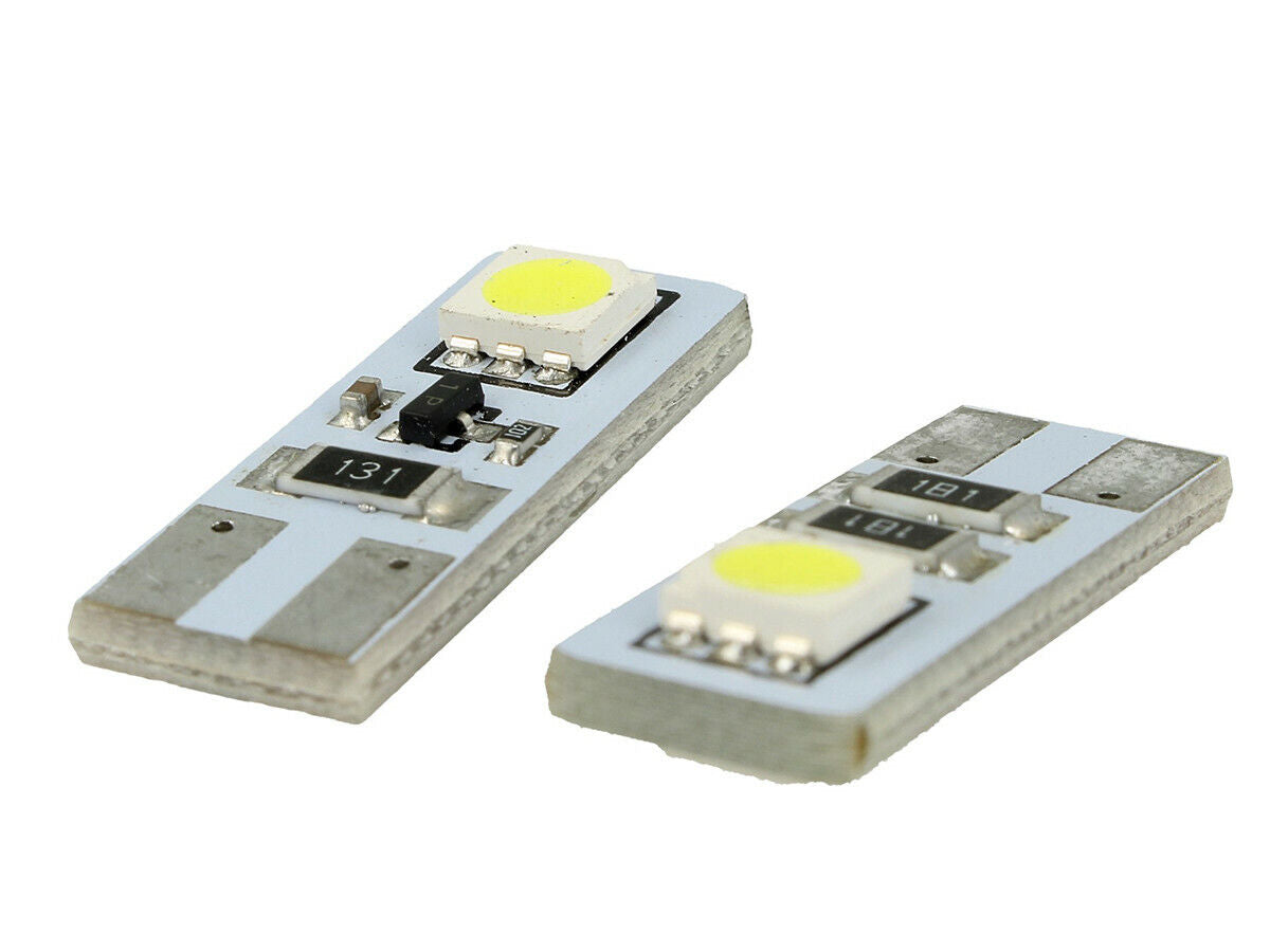LAMPADA LED CANBUS T10 W5W 2 SMD BIANCO NO POLARITA NO ERRORE CHECK LUCI 12V