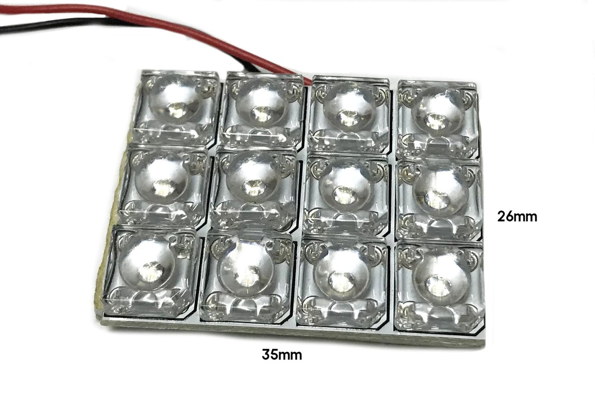 Pannello Plafoniera Lampada Led 12V 1,5W Con 12 F5 Flux Colore Verde 35X26mm