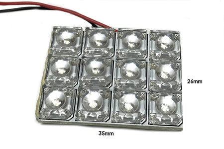 Pannello Plafoniera Lampada Led 12V 1,5W Con 12 F5 Flux Colore Verde 35X26mm