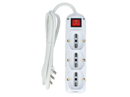 Multipresa Ciabatta Elettrica 9 Posti Con 6 Prese 2P+T 10/16A Bipasso + 3