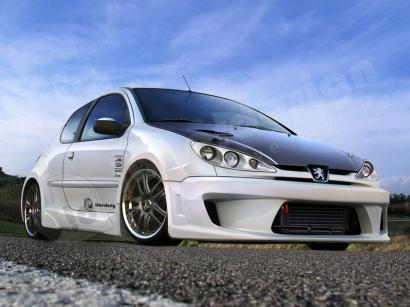 Paraurti anteriore tuning X 'ALLARGATO' 206 3 porte e CC