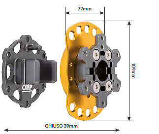 OMP mozzo volante Sgancio rapido 6 fori alluminio da imbullonare shape Farfalla