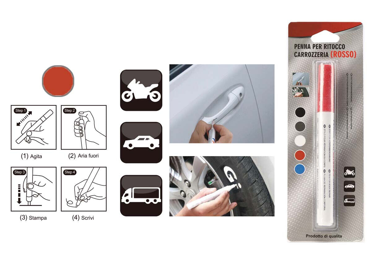 Penna Ritocco Carrozzeria Rosso Cancella Graffi Leggeri <ul> <li>Penna