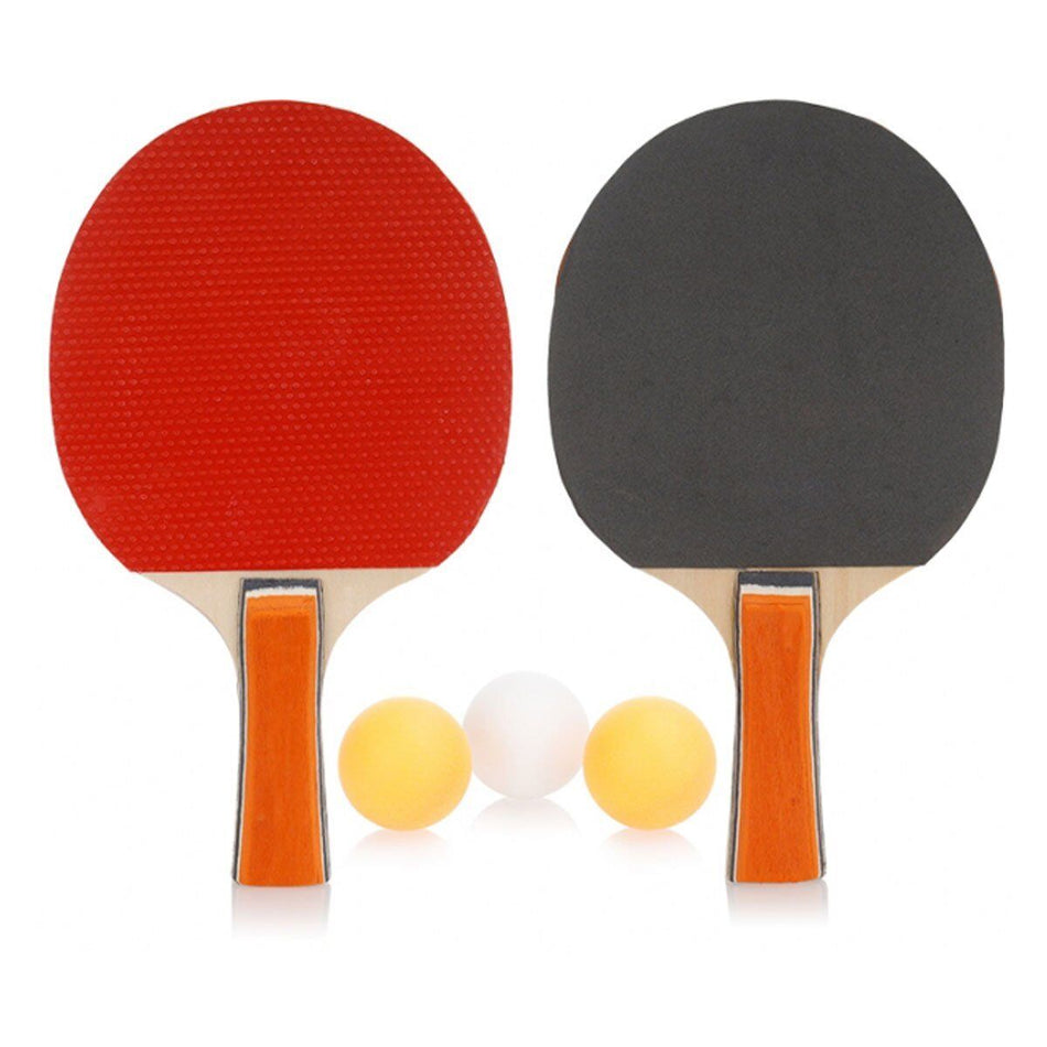 Confezione Ping Pong 2 Racchette in Legno 3 Palline Set Tennis da Tavolo per