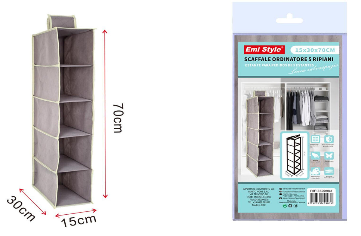 Organizer Scaffale Armadio da Appendere Portatutto Pieghevole Salvaspazio 5