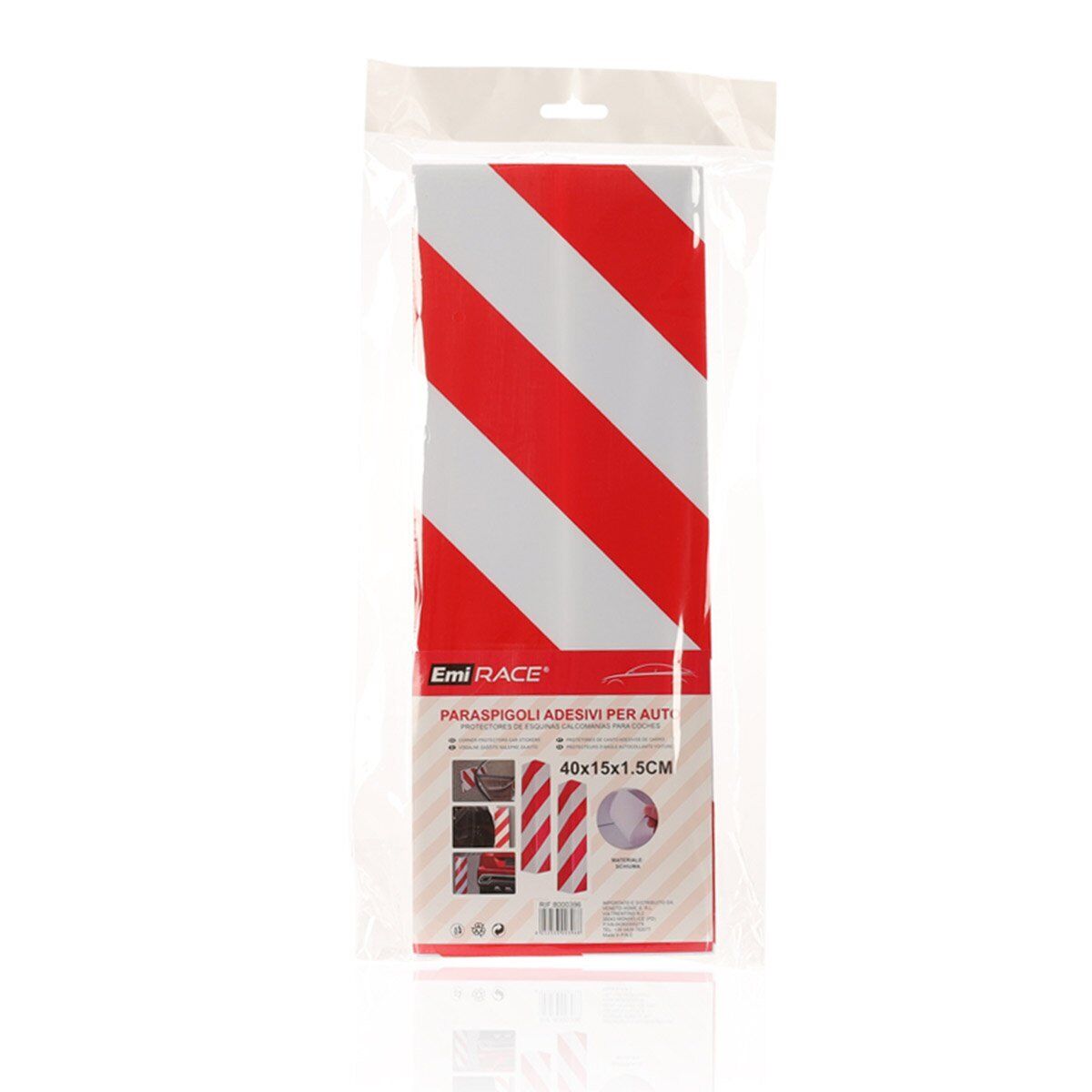 Pannelli Adesivi Antiurto Strisce Bianco e Rosso Paraurti Paracolpi Paraspigoli