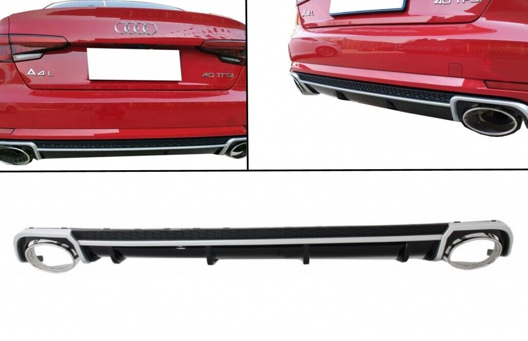 Diffusore estrattore TUNING A4 8W B9 16-18 Stile RS4 scarico destra e sinistra
