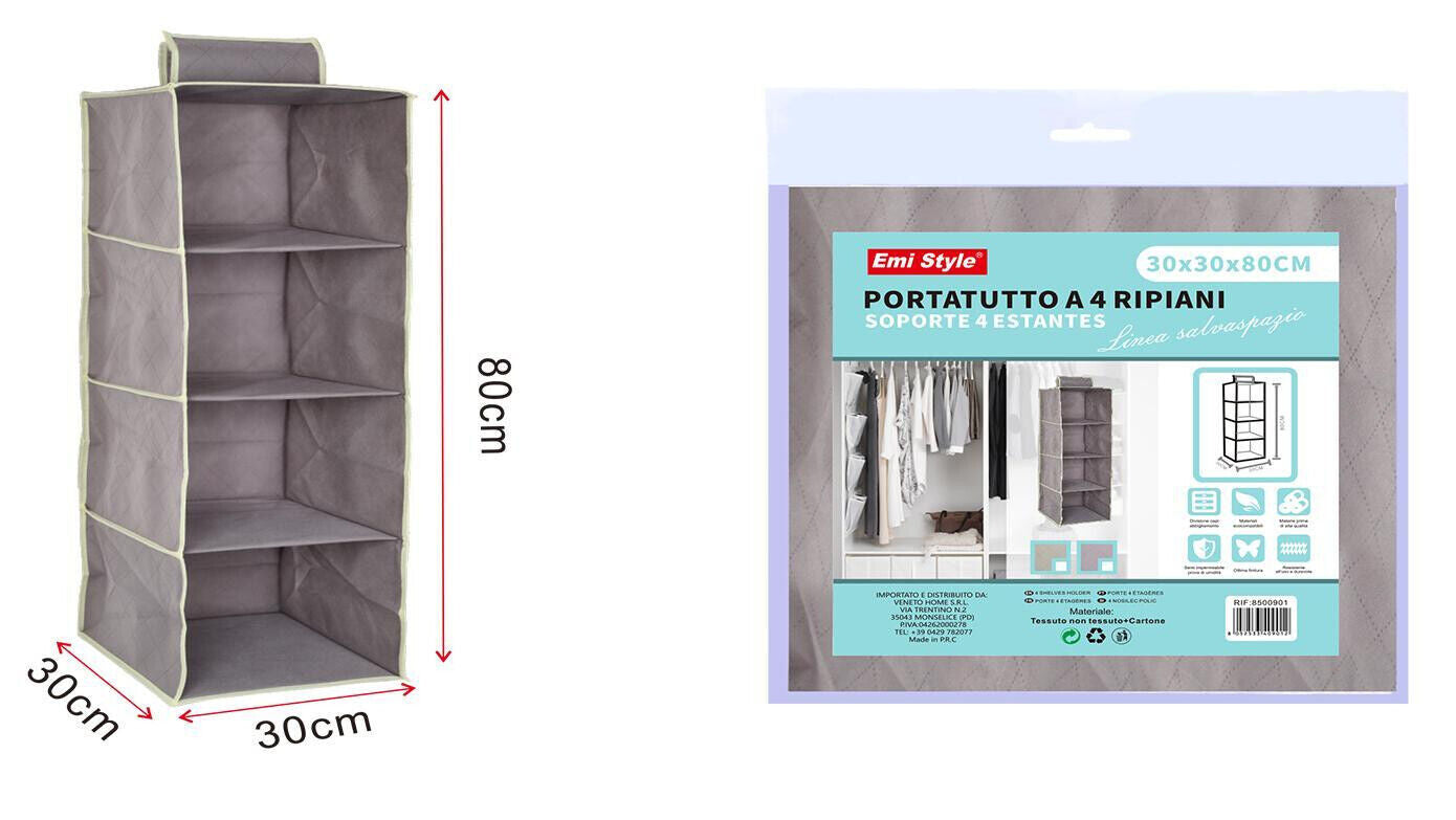 Organizer Scaffale Armadio da Appendere Portatutto Pieghevole Salvaspazio 4