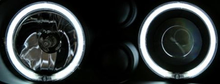 Coppia Fari Fanali Anteriori TUNING Golf 3 III Cromati H7/H9 CCFL Angel Eyes