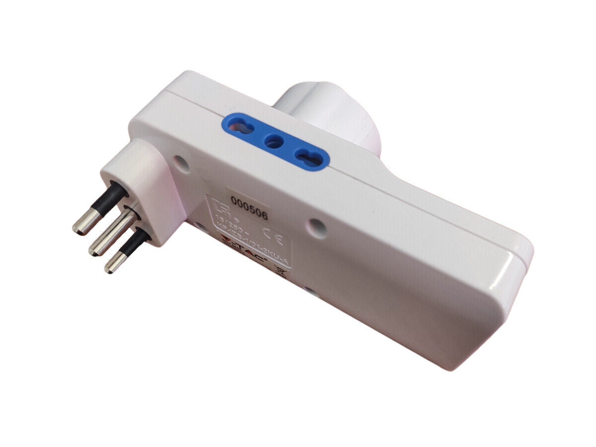 Multipresa Ciabatta Elettrica Spina Con 2 USB 2.1A 2 Prese 2P+T 10/16A + 1 Pres