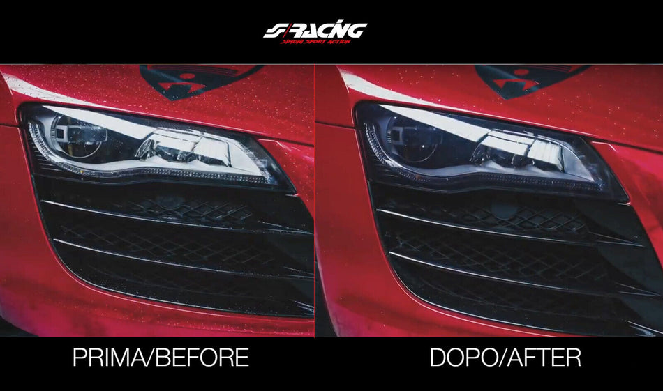 PELLICOLA Fari Fanali Adesiva Fendinebbia Wrap Wrapping GRIGIO FUME' FUMO HLF/F