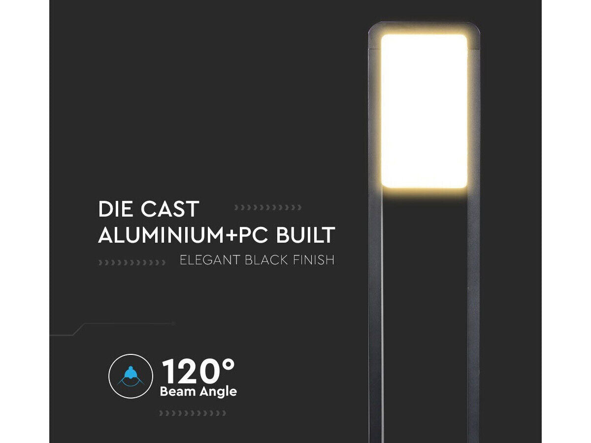 Paletto Led Lampioncino Da Gardino Esterno IP65 10W Neutro 4000K Corpo Nero Chi