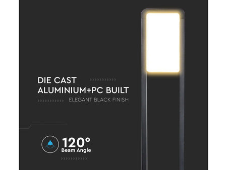 Paletto Led Lampioncino Da Gardino Esterno IP65 10W Neutro 4000K Corpo Nero Chi