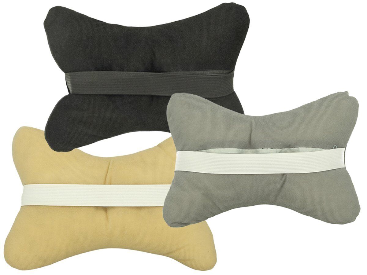 2 Pezzi Cuscini Poggiatesta Auto Ergonomici e Traspiranti Colore Nero