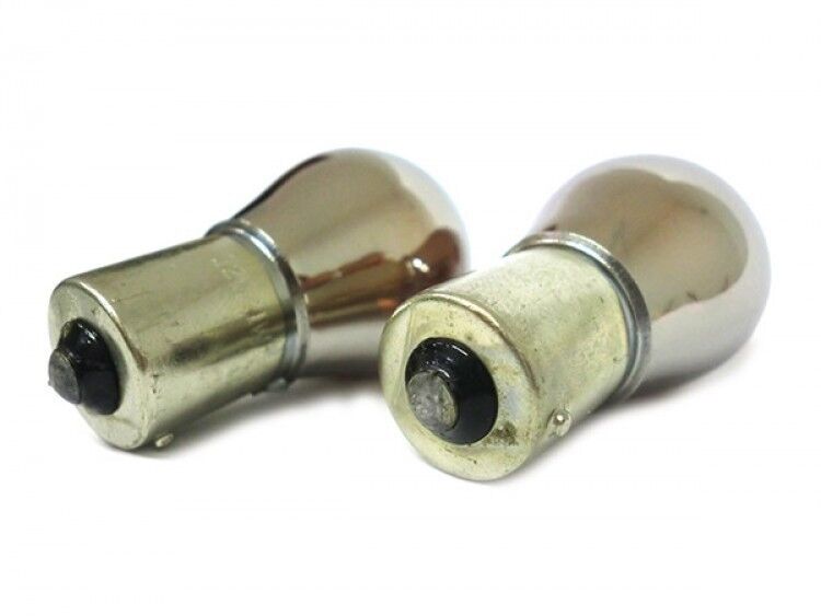 COPPIA Lampada Lampadina Luce S25 (BAU15S) PY21W 12V ARANCIONI CROMATE