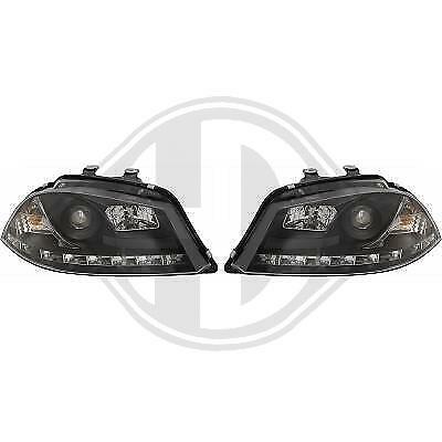 Coppia Fari Fanali Anteriori Tuning Dayline Luci Diurne Ibiza 02-08 nero