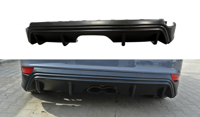 FOCUS ST MK3 15-18 Stile RS Estrattore Sottoparaurti Posteriore NERO SATINATO