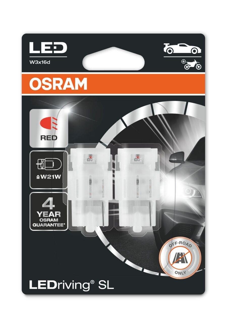 Osram LEDriving® 7505DRP-02B 1,4W/12V W3x16d ≠ "W21W" Red