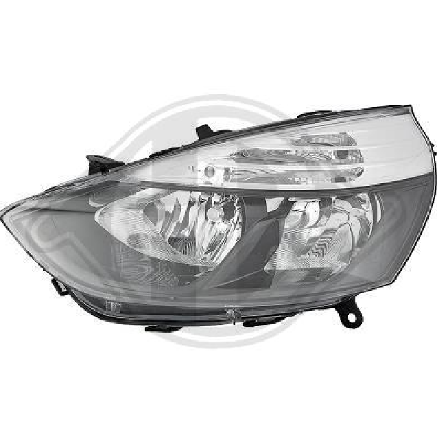 Faro anteriore sx CLIO 13-10.16 nero TYC H7+H1 motor reg el 260601176R