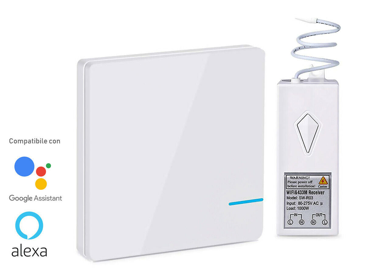 Kit Interruttore Da Parete Ricevitore Wireless WiFi 220V Compatibile Con Amazon