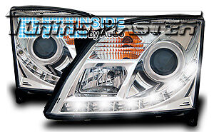 Fari Anteriori Dayline DRL LED Luci Diurne Vectra C 02-05 Cromati