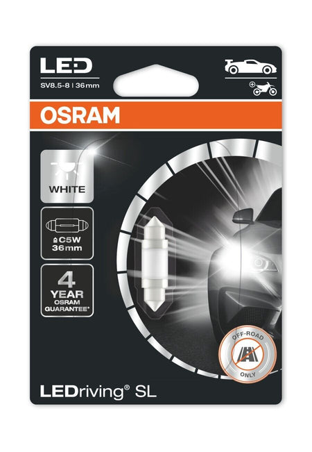 Osram LEDriving® 6418DWP-01B 0,6W/12V SV8.5-8 ≠ "C5W" 36mm White 6000K