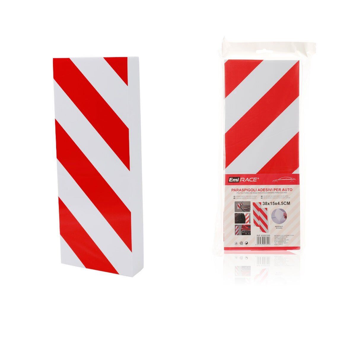 Pannelli Adesivi Antiurto Strisce Bianco e Rosso Paraurti Paracolpi Paraspigoli