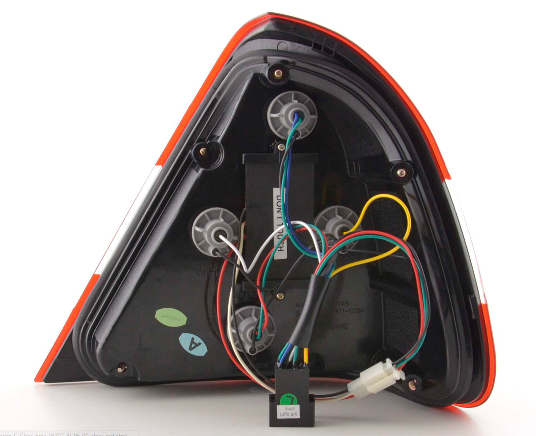 Coppia Fari Fanali posteriori Tuning LED Classe C W202 96->00 Rossi