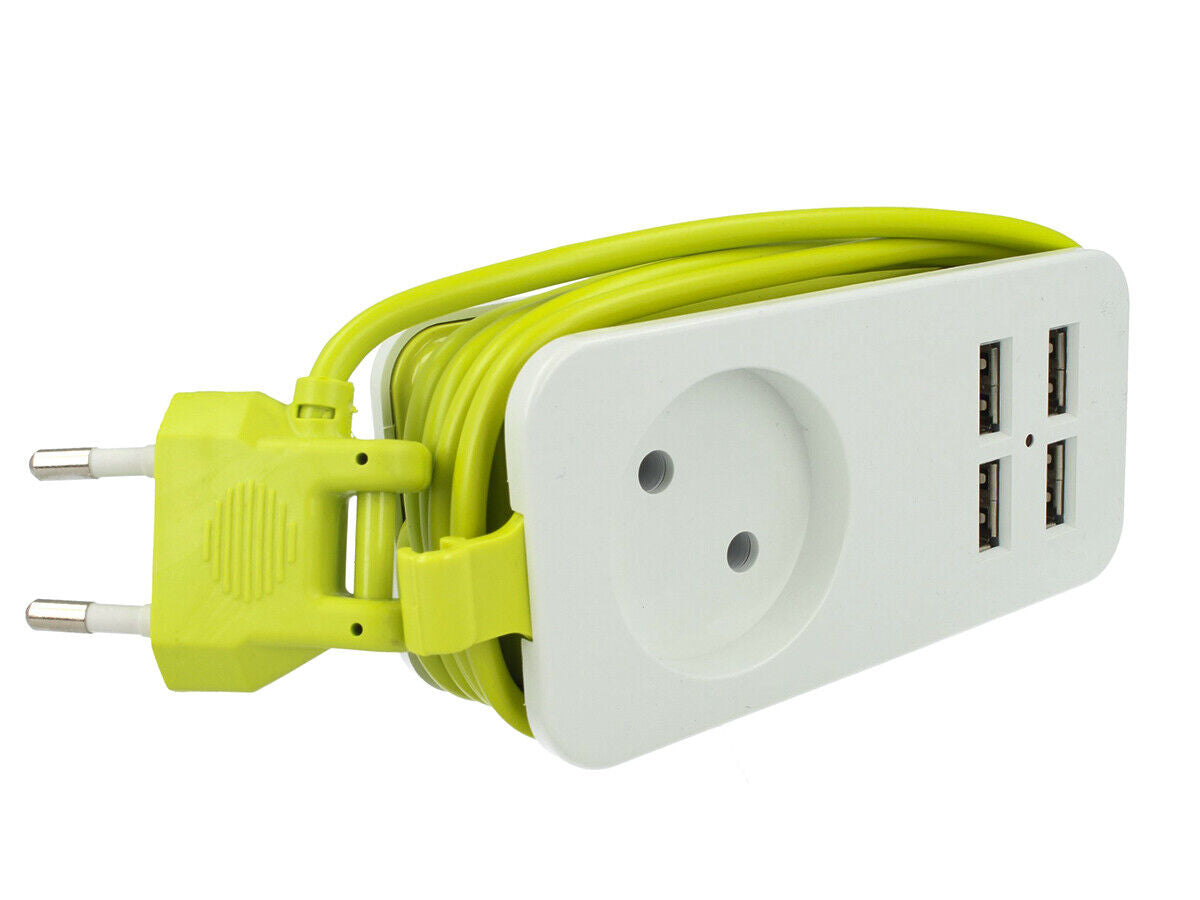 Multipresa Ciabatta Elettrica Caricabatterie 4 Porte USB 5V 2.4A Fast Charge 1
