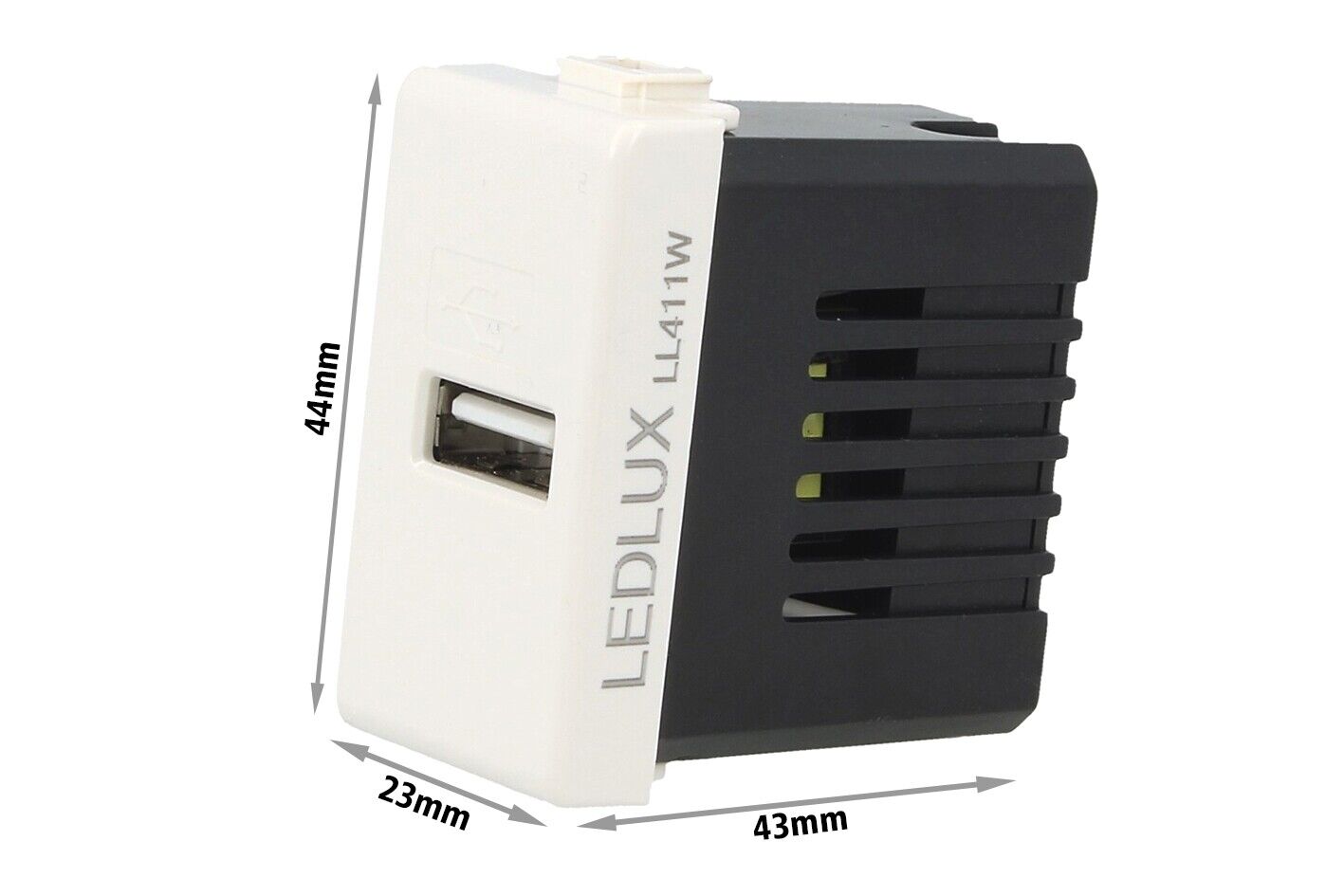 Modulo Caricatore USB 5V 2.1A Compatibile Con Placca Bticino Matix Colore Bianc