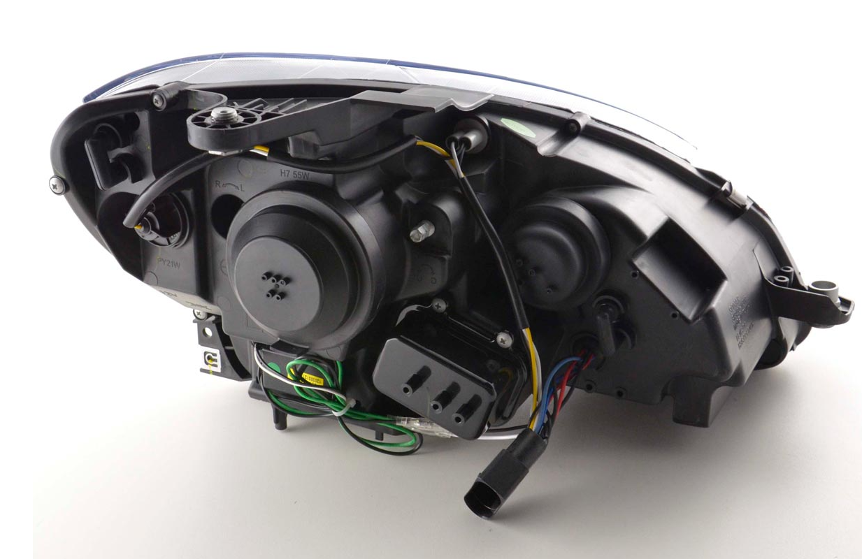 Coppia Fari Fanali Anteriori Tuning Dayline DRL Merc classe c  W204 07-10 Alogen