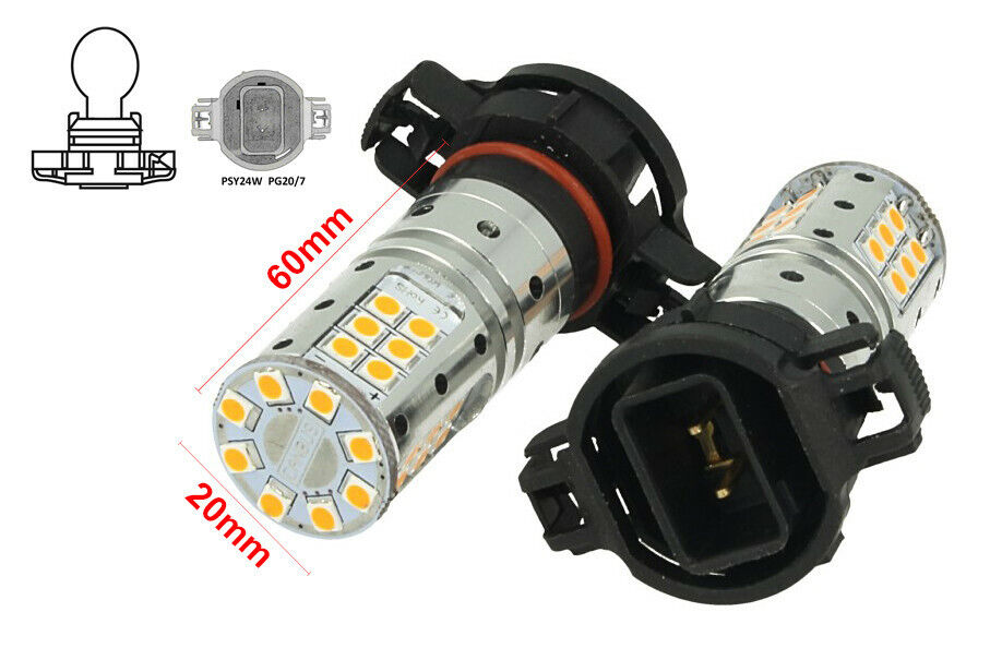 Coppia Lampade Led PSY24W Canbus Arancione 12V 25W Reale A1 A3 A6 Q5 vag