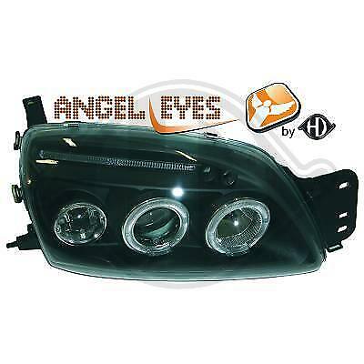 Coppia Fari Fanali Anteriori Fiesta MK4 JA/JB Tuning Angel Eyes 99-02 Neri