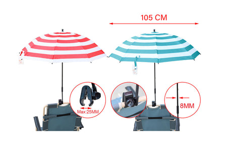 Ombrellone per Sedia da Spiaggia 105cm Con Pinza Colori Assortiti