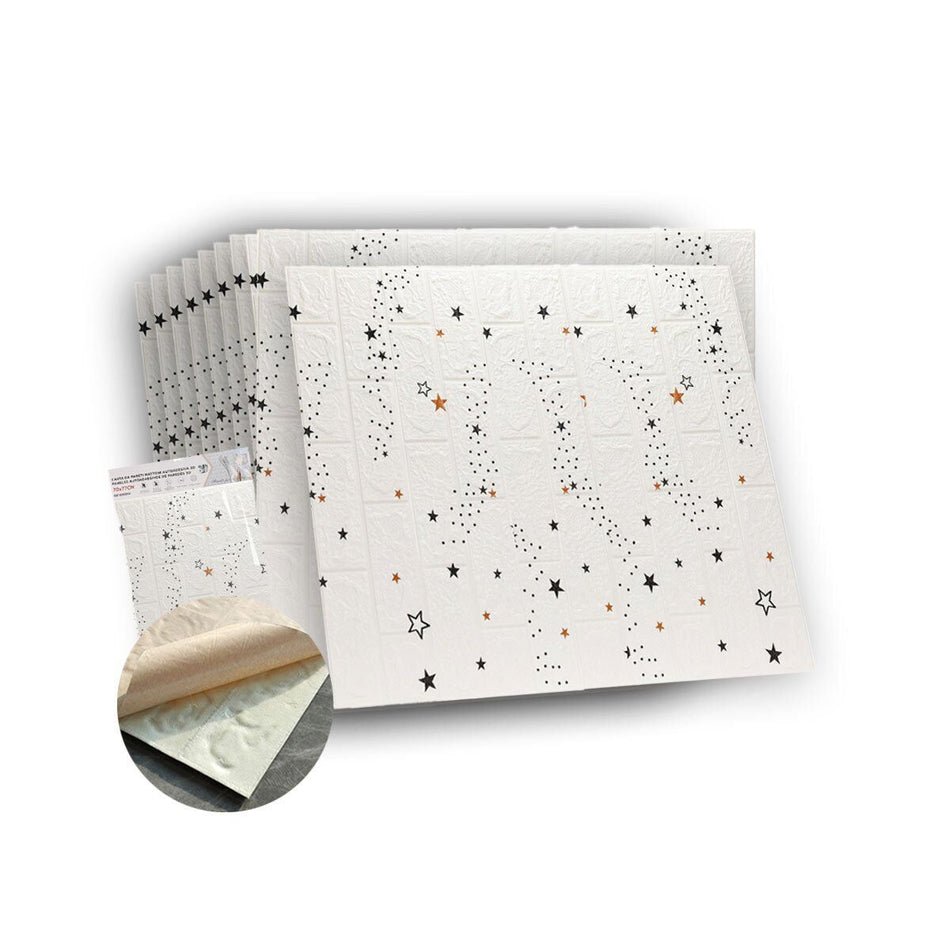 10 PZ Carta da Parati 3D Stelle annelli Autoadesivi Per Pareti Muri Wallpaper