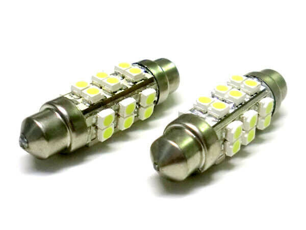 Coppia Lampade lampadine  Led T11 C5W 38mm 24 Smd Siluro 360° 12V Insegna Taxi