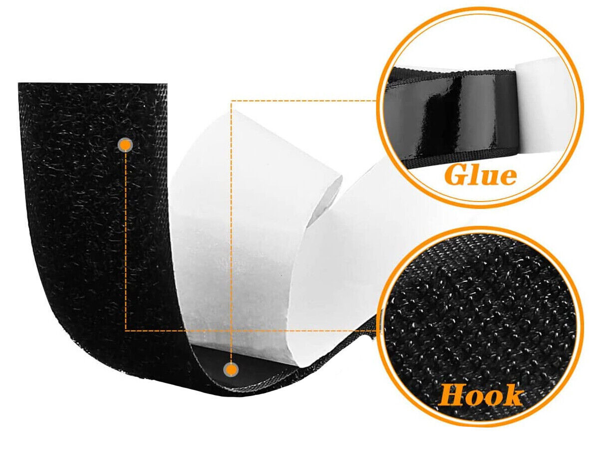Nastro Di Velcro Con Adesivo Nero Misura 1cmX6m Per Zanzariera Solo Parte Hook