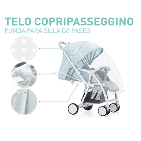 Parapioggia Paravento Universale Per Passeggino 140X150cm <ul> <li>Parapioggia