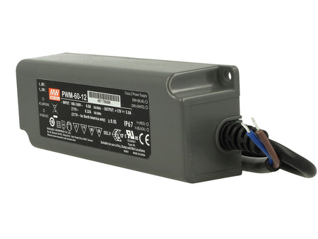 Alimentatore Led Meanwell PWM-60-12 Dimmerabile 60W 12V IP67 Dimming 3 in 1