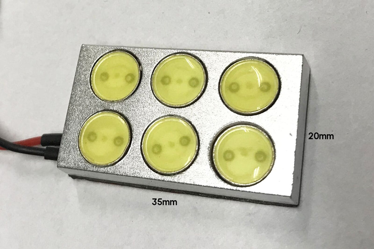 Pannello Plafoniera Lampada Led 12V Con 6 Power Da 1W Bianco Freddo Per Luci