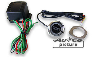 KIT Bottone Pulsante Push Start Button Engine Start + relè LED ROSSO accensione