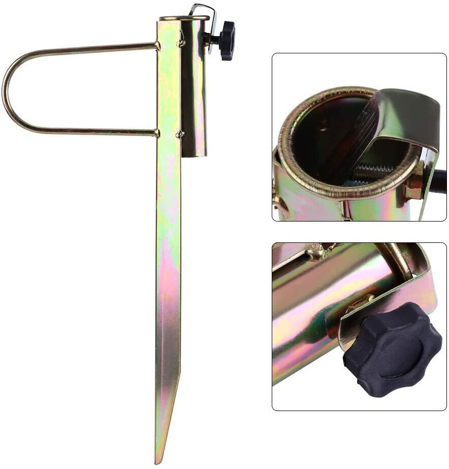 Picchetto Porta Ombrellone in Ferro Per Palo 19-38mm Altezza 43cm <ul><li>Il è