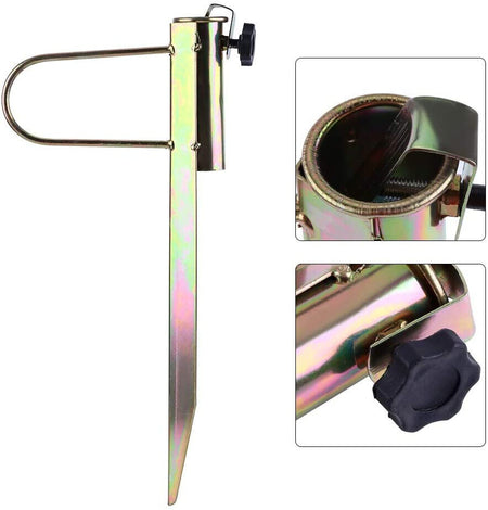 Picchetto Porta Ombrellone in Ferro Per Palo 19-38mm Altezza 43cm <ul><li>Il è