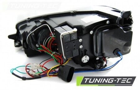 Coppia Fanali Fari Anteriori Tuning LED DRL Golf VII 7 nero cromo Alogeni H7
